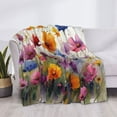 thumbnail image 3 of Rateoe Colorful Wildflower Meadow Pattern Flannel Throw Blanket, Ultra-soft Blanket for Bed, Couch, Car, Hypoallergenic Anti-pilling blanket-80"x60"(Horizontal), 3 of 6