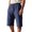 Navy, variant on Mens Capri Pants Summer Casual Elastic Waist Straight Leg Lightweight Cotton Linen Cropped Pants with Pockets
