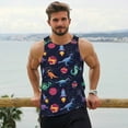 thumbnail image 6 of Fuzoiu Space Dinosaur Print Men's Workout Tank Tops,Sleeveless Gym Shirt Quick Dry,Fitness Bodybuilding T-Shirt,Muscle Athletic Workout Tee-3X-Large, 6 of 7