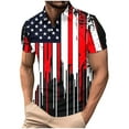 thumbnail image 2 of UVEASISHA Patriotic Golf Shirts for Men 4th of July Polos Shirt Big and Tall Casual American Flag Graphic Tees Memorial Day Distressed Collared T-Shirt Black-2 XL, 2 of 5