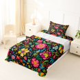 thumbnail image 5 of Homewish Boho Watercolor Floral Twin Sheets,Peony Daisy Flower Bedding,Multicolor,3-Piece,1 Fitted Sheet and 1 Pillowcase, 5 of 6