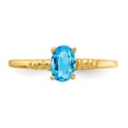 thumbnail image 3 of Auriga Fine Jewelry 14K Yellow Gold 6x4mm Oval Blue Topaz Ring for Women Size-6, 3 of 5