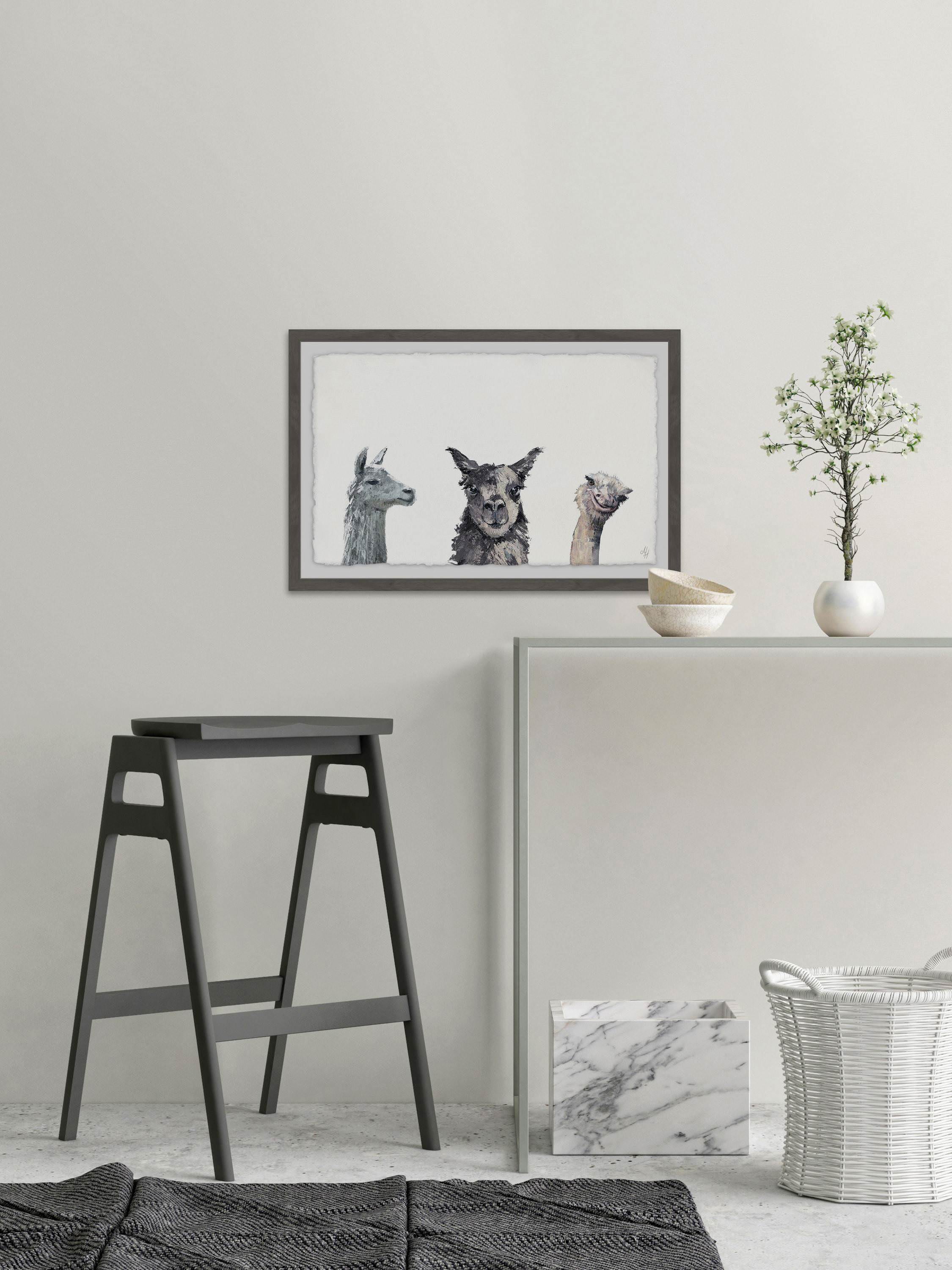 Cheeky Trio Framed Painting Print