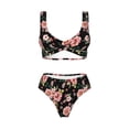 thumbnail image 4 of Rocae Rose Flowers for Bikini Set for Women Two Piece Sexy High Swimsuits Split Crossover Bikini XX-Large, 4 of 9