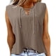 thumbnail image 1 of Playeras,Blusas y Tops,Ropa para Mujer Correr camisetas sin mangas para las mujeres Camiseta sin mangas transpirable con cuello en V para mujer (Coffee, M), 1 of 5