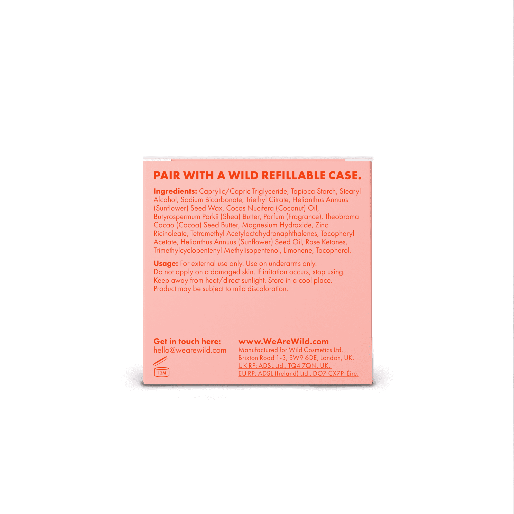 Wild Stick Deodorant Refill, Honey & Cactus Flower. Aluminum Free, for Women and Men, 1.4oz