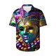 thumbnail image 1 of Camisas de Manga Larga para Hombres, Mardi Gras Imprimir Botón Solapa Camisa Casual, Fiesta Superior, 1 of 9