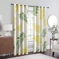 thumbnail image 2 of Yellow Green Leaf Blackout Curtains, Leaves Botanical Curtains For Living Room, Bedroom, Modern Minimalist Grommet Window Treatments Room Decor 52"W x 96"L, 2 of 6