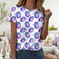 thumbnail image 2 of UngA Easter T-Shirts for Women Happy Easter Shirts Bunny Shirt Cute Rabbit Graphic Tee Tops Casual Short Sleeve Easter Shirt for Women (Purple,XXL), 2 of 7
