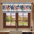thumbnail image 4 of Kitchen Curtains Valances, Independence Day Star Eucalyptus Leaves American Flag Blue Buffalo Plaid Short Rod Pocket Valances for Windows for Bedroom, Bathroom, 1 Panel, 54" W x 18" L, 4 of 6