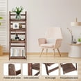 thumbnail image 5 of SEEKOL 4-Tier Foldable Ladder Bookshelf Rack & Vintage Plant Stand Display Shelf Storage, Rustic Industrial Design with Metal Frame & Wood Look Shelves, Space-Saving Foldable Structure Brown, 5 of 14