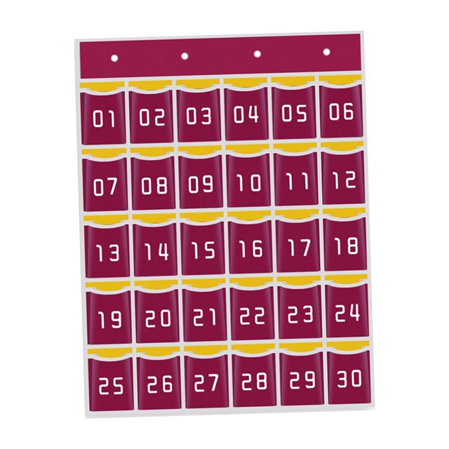 QualitChoice Durable Pocket Chart Classroom Storage For Cellphones Sundries Keeps Learning Supplies Organized Classroom Pocket Chart Red 30 Pockets