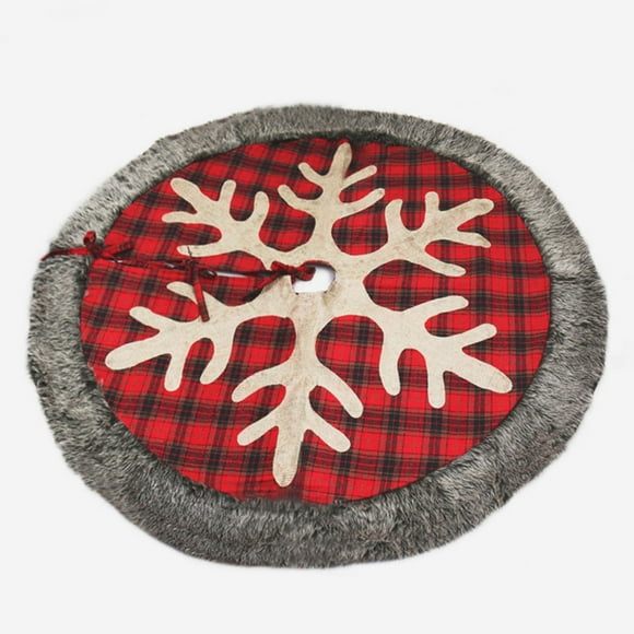 Rbaofujie Christmas Gifts for Kids Christmas Decorative Flower Plaid Tree Skirt 48 Inch Big Snowflake Christmas Tree Skirt Tree Bottom Apron Christmas Tree Skirt Vintage Christmas Decor