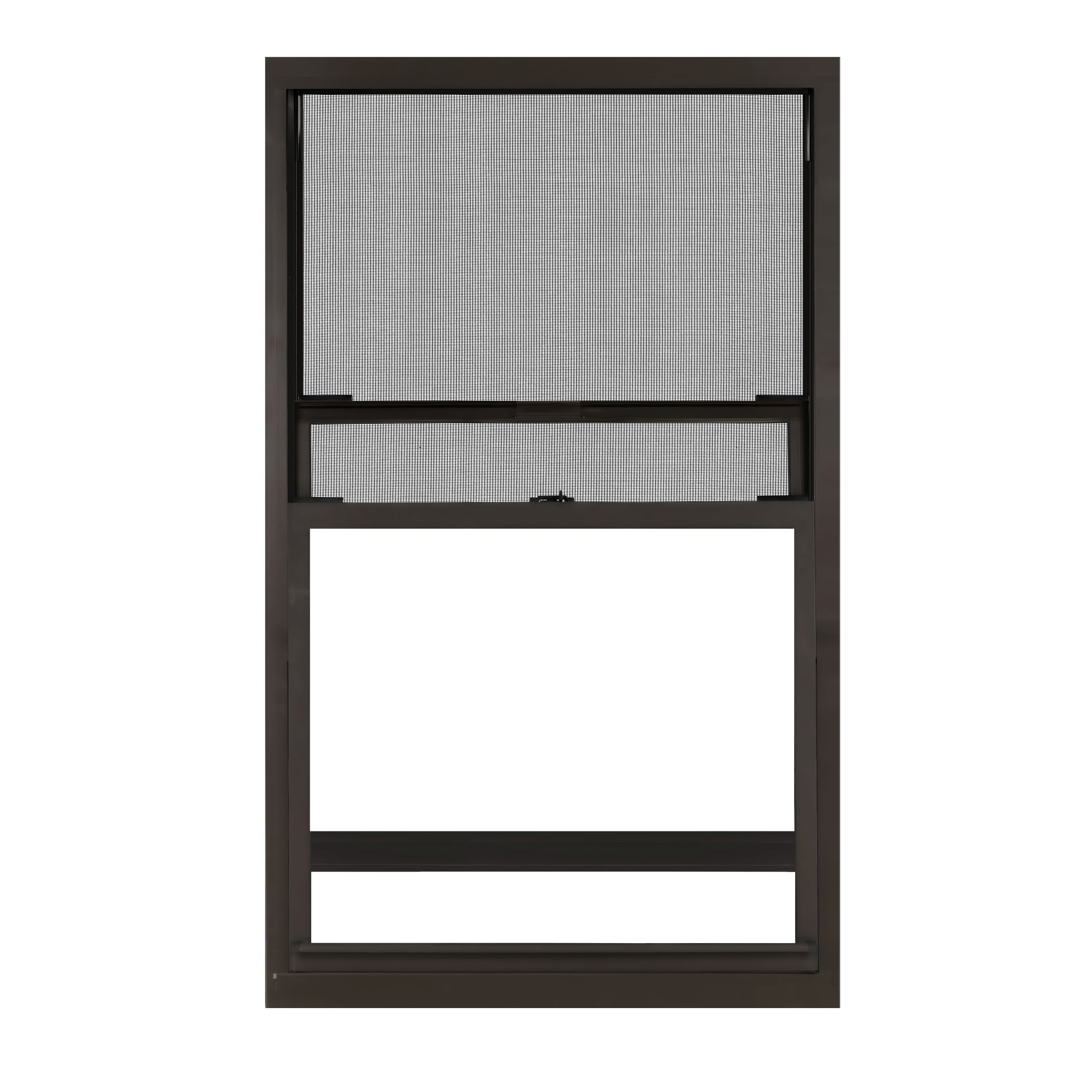 36 in. x 60 in. Brown Aluminum Double Hung Double-Pane Insulated Window with Low-E Glass and Screen