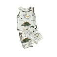 thumbnail image 3 of 2Pcs Newborn Baby Boy Summer Clothes Dinosaur Printed Ribbed Tank Top Shorts Set 3-6 Months 3M 6M 12M 18M 24M, 3 of 7