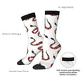 thumbnail image 4 of KLL Red Snake Print Cool Socks Men's Women's Crew Socks Funny Crazy Novelty Stockings, 4 of 6