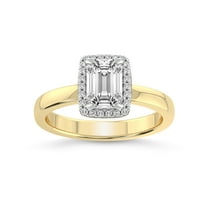 2 Carat IGI Certified Emerald Shape Lab Grown Diamond Engagement Ring | 14K Yellow Gold | Anna Hidden Accents Halo Lab Diamond Ring | FG-VS1-VS2 Quality Friendly Diamonds
