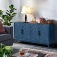 thumbnail image 2 of 60" Buffet Cabinet with 4 Doors,Large Storage Cabinet Sideboard with Adjustable Shelves, Wooden Console Table TV Stand,Vintage Kitchen Sideboard for Dining Living Room Entryway Hallway & Office, 2 of 8