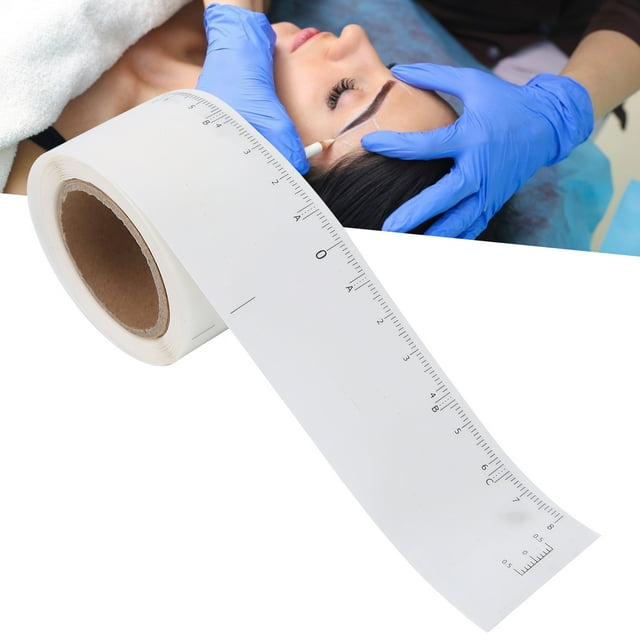 Dioche 50pcs/roll Eyebrow Ruler, Microblading Eyebrow Ruler Microblading Eyebrow Shaping Ruler Professional For Supplies