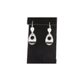 thumbnail image 1 of Boucles d'Oreilles Argentées avec Détail Rayé Noir, 1 of 2