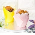 thumbnail image 3 of jiaroswwei 50Pcs Tulip Flower Shape Muffin Cup Disposable Paper Holiday Party Cupcake Liner Kitchen Tools, 3 of 8