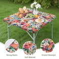 thumbnail image 4 of Wrinkle-Free Elastic Tablecloth with Floral Design, Square 34x34 Inch Polyester for Kitchen or Picnic Use, 4 of 6