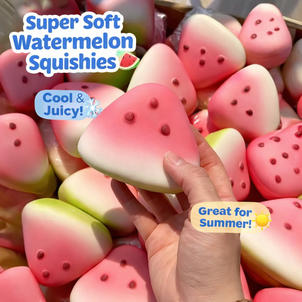 30 Pack Watermelon Squishy Stress Toys, Soft Slow Rise Squeeze Fidget Sensory Desk Toys, Cute Watermelon Slice Decompression Squishies for Stress Relief