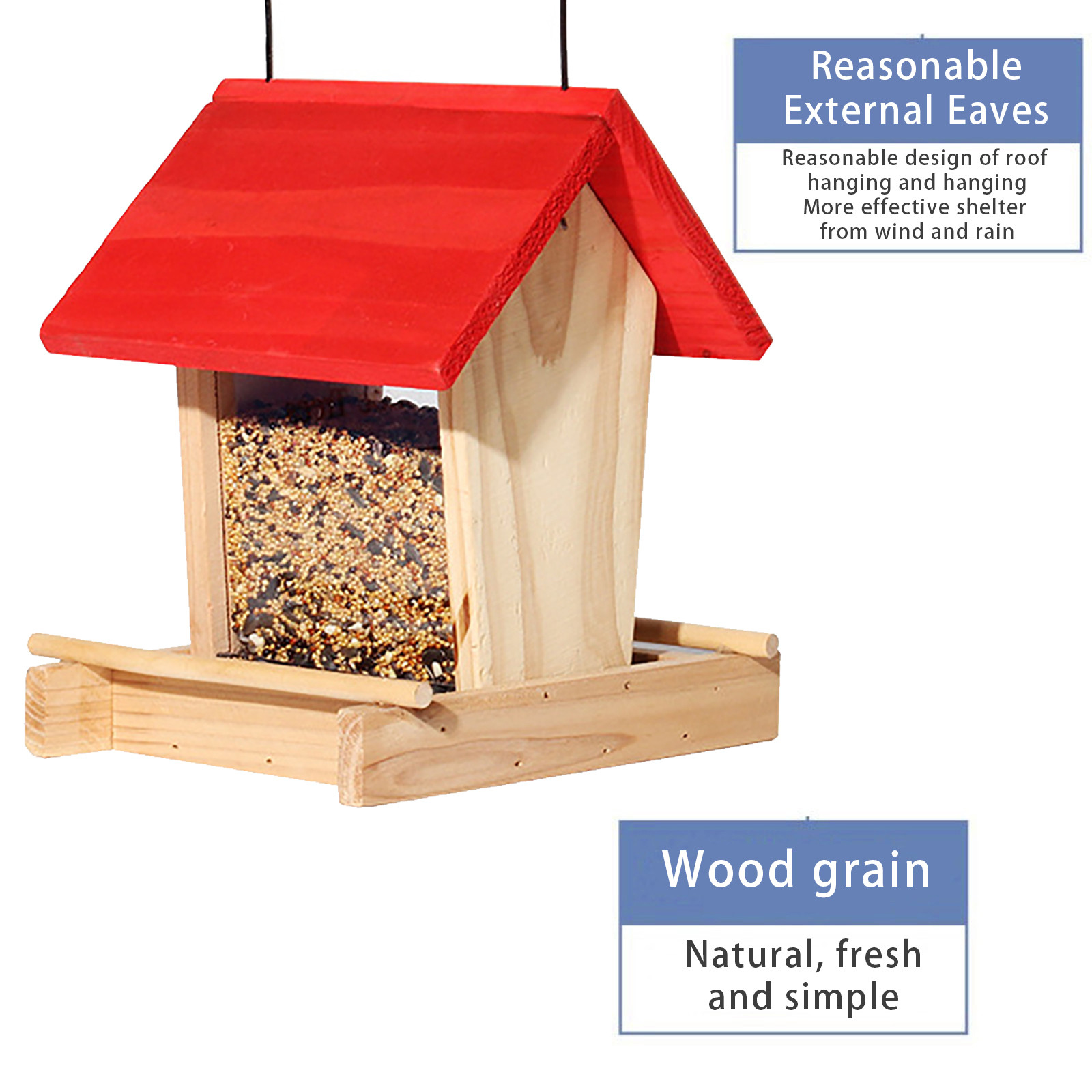 Stijggn Hummingbird Feeder Hanging Feeder Seed Tray, Platform Metal Mesh , Outdoor Garden Decoration Great for Attracting Wild Birds