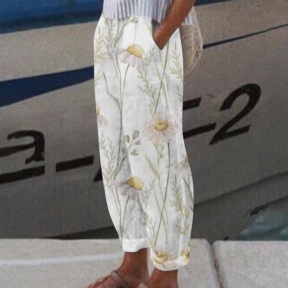 Linen Pants Women Summer 2023 Fation Loose Casual Comfortable Loose Pocket Trousers Pants High Wiast Plus Size Pants for Women
