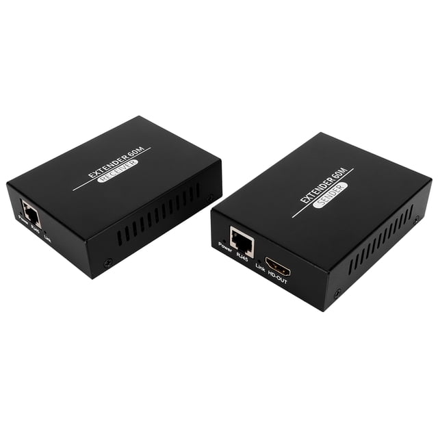 KVM Interface Multimédia KVM Extender 60M, Moniteur d'Ordinateur KVM Extender, Enregistrement sur Disque Dur, Extension de Synchronisation Clavier à RJ45 1080P 60Hz Ultra HD Résolution