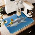 Dish Drying Mat for Kitchen Counter 16x18 Deep Sea Shark Absorbent ...