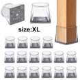 thumbnail image 2 of Transparent Silicone Chair Leg Floor Protectors, Square Anti-Slip Covers for Hardwood Floors, Furniture Sliders to Prevent Scratches & Noise, 2 of 4