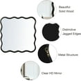 thumbnail image 5 of Wavy Wall Mirror 36"x36" Square Modern Solid Wood Frame Bathroom Vanity Mirror Living Room Decor Mirror for Bedroom Cloakroom Entryway, Black, 5 of 9