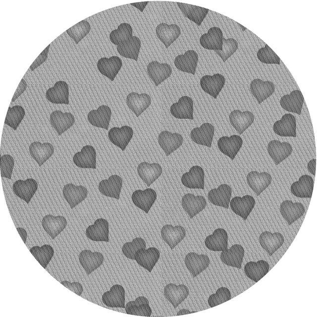 Ahgly Company Machine Washable Indoor Round Transitional Gray Cloud Gray Area Rugs, 4' Round
