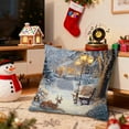 thumbnail image 5 of Hometravel American Style Christmas Pillow, Snow Scene Linen Cushion Cover, Holiday Themed Sofa Living Room Decor for Seasonal Home Decoration, 5 of 6