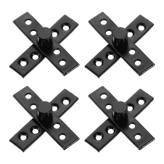 4Pack 360 Degree Rotating Pivot Hinges, 75 x 18mm Concealed Hinge, Black