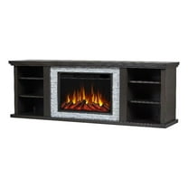 Bowery Hill 72" Modern Wood Slim Electric Fireplace in Dark Oak