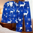 thumbnail image 4 of asdoklhq Warm Pajamas for Women Set Women's Christmas Home Pocket Printed Pajama Set for Daily Home Wear Long Sleeves Set Blue 2X, 4 of 8