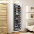 thumbnail image 5 of KEEPJOY 10 Tiers Mesh Over Door Shoe Organizer Storage, Hanging Shoe Holder for Door with Large Deep Pockets, Holds 20-30 Pairs of Shoes,Grey, 5 of 8