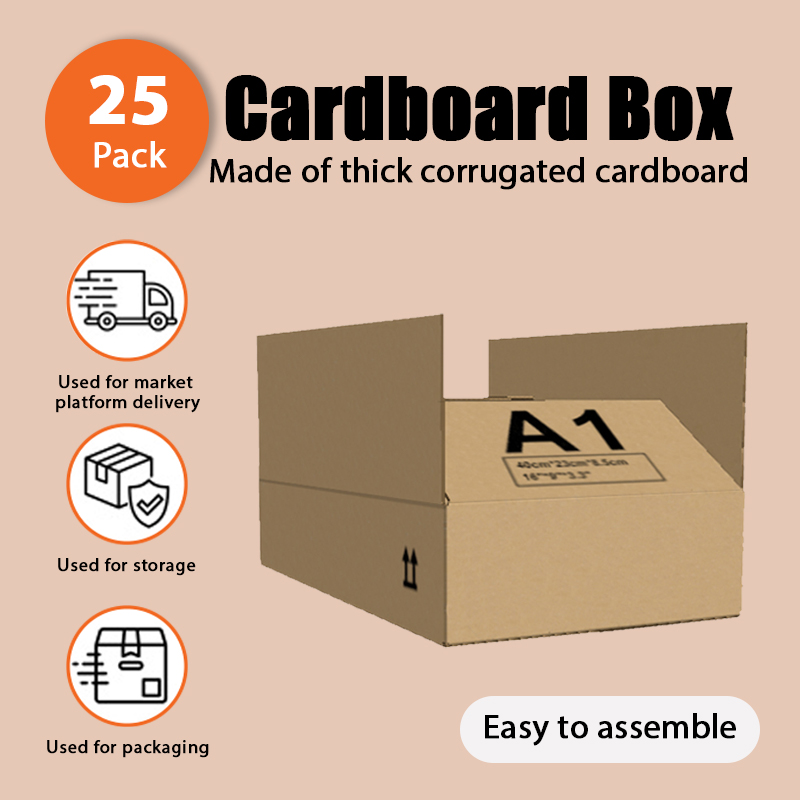 25-Pack Packaging Cartons - 19"x15"x6" Corrugated Boxes for Shipping & Storage