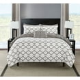 thumbnail image 2 of Chic Home Jana 4-Piece Reversible Pinch Pleat Duvet Cover Set, Queen, Grey, 2 of 4