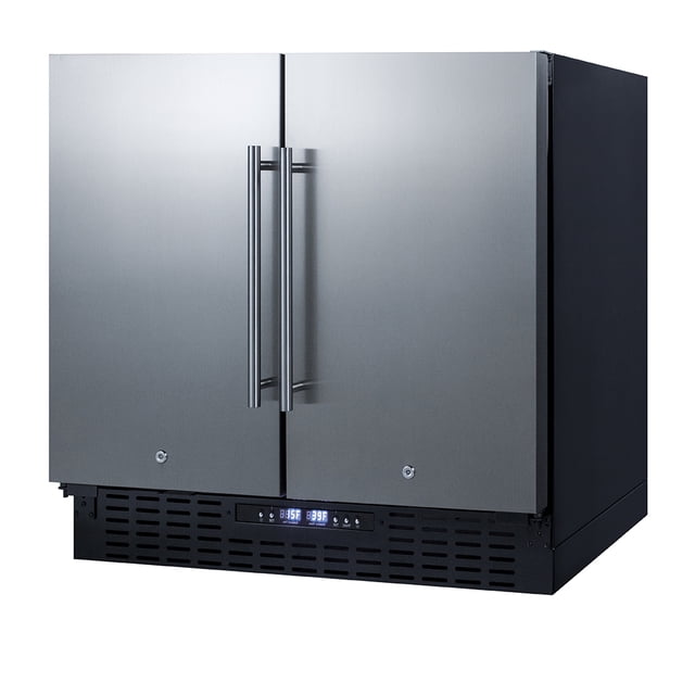 Summit FFRF36 5.8 cu ft Undercounter Refrigerator & Freezer w/ (2) Solid Doors - Stainless Steel, 115v