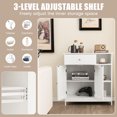 thumbnail image 5 of Topbuy Bathroom Storage Cabinet Floor Cabinet w/ 1 Slide-Out Drawer 2 Doors & 3 Open Shelves 1 Adjustable Shelf, 5 of 7