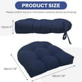 thumbnail image 2 of Eurhowing Water Resistant Seat Cushions 19x19x4 Inch, 2-Pack Outdoor Chair Cushions with Ties, High-Density Foam Patio Furniture Cushions, Navy Blue, 2 of 6