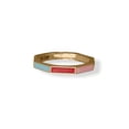 thumbnail image 3 of Women's 14 Karat Gold Plated Rainbow Enamel Flat Edge Ring, 3 of 5