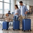thumbnail image 2 of Costway 3-Piece Hardside Luggage Set (20/24/28 Inch) with 8-Spinner Wheels, 3-Digital Lock Navy, 2 of 10