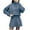 Light Blue, variant on Karight Womens Skirt 2 Piece Sweater Set Long Sleeve Crewneck Sweaters Pleated Mini Skirt Knit Lounge Sets