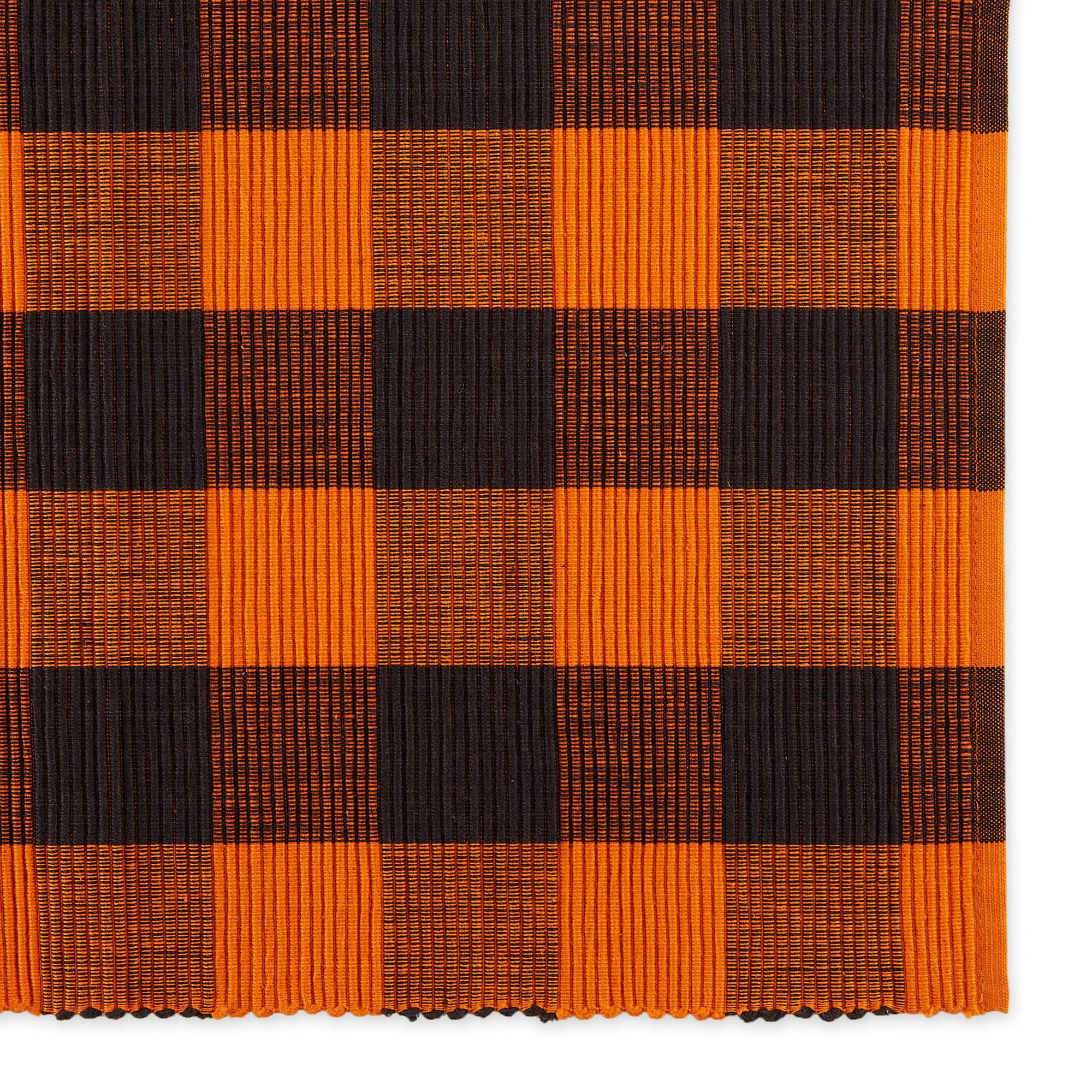 Design Imports CAMZ15345 Orange Buffalo Check Ribbed Placemat - Set of 6