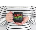 thumbnail image 2 of Mama Needs Coffee, Caffeine Fix, Mom Quote, Groovy Retro Wavy Text Merch Gift, Black 11oz Ceramic Mug, 2 of 5