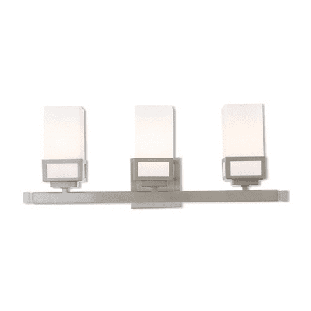 

World of Crystal Chennai Bath Lighting 24in Brushed Nickel Steel 3-light